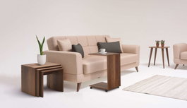 Hanah Home Juego de Mesas Anidadas Triple en Nogal